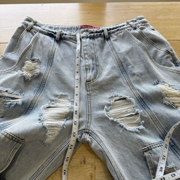 PCCVISION Japanese Dracula Denim Pants Jeans Distressed Grunge Goth Unisex Med - Picture 8 of 16